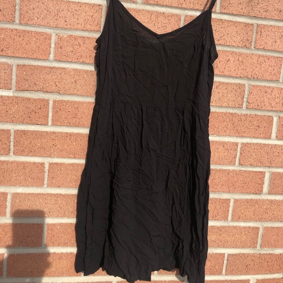 H&M | Dresses | Hm Midi Black Dress Thin Straps A Line | Poshmark